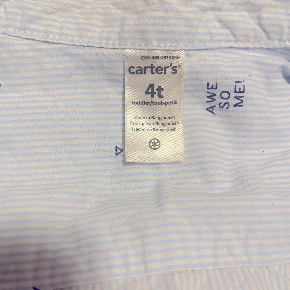 Carter's boys Button Down short sleeve shirt size four toddler
